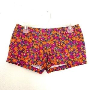 VOLCOM pink orange floral print shorts
